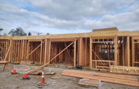 praiano-home-improvements-new-construction-bayshore-village-3 wood framing with headers and temporary bracing