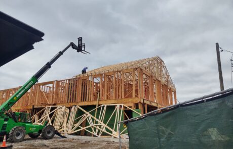 praiano-home-improvements-new-construction-bayshore-village-7 multi-unit building with roof trusses set